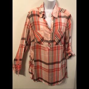 NY&C Peach Striped Tunic Shirt